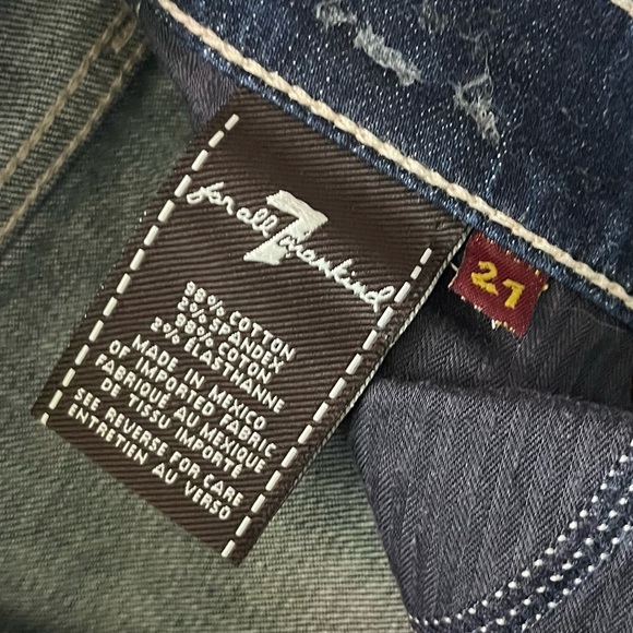 7 For All Mankind • Dark Blue Straight Leg Denim Jeans - Picture 6 of 8